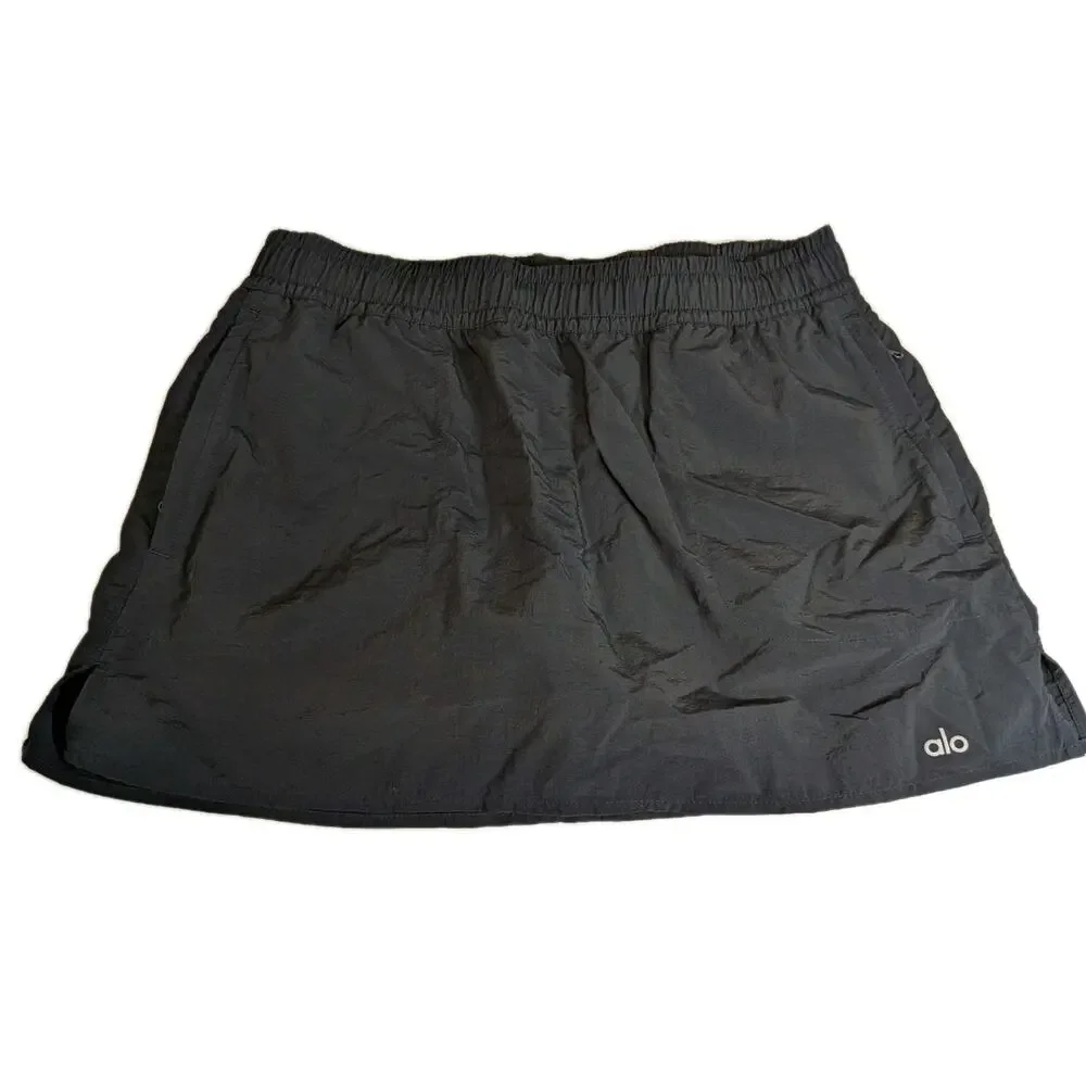 Alo Yoga Alumni Tennis Skirt Black Size Medium - Picture 3 of 9